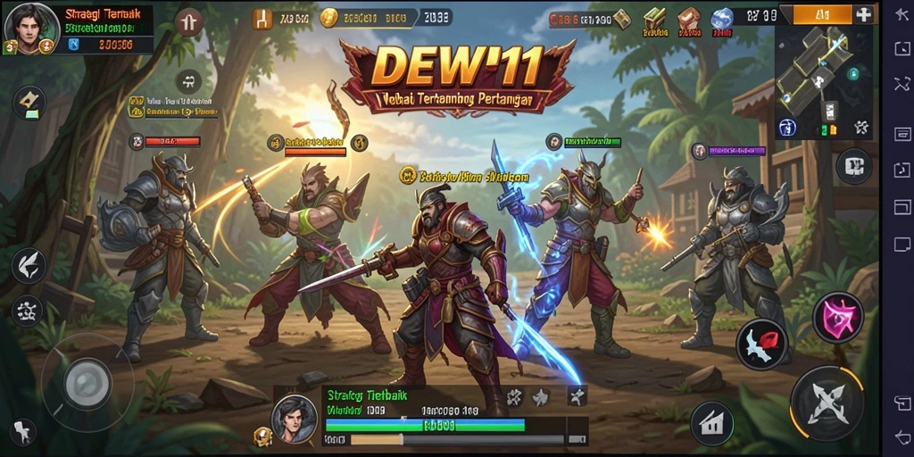 Tampilan gameplay menarik DEWI11 dengan strategi yang kompleks.