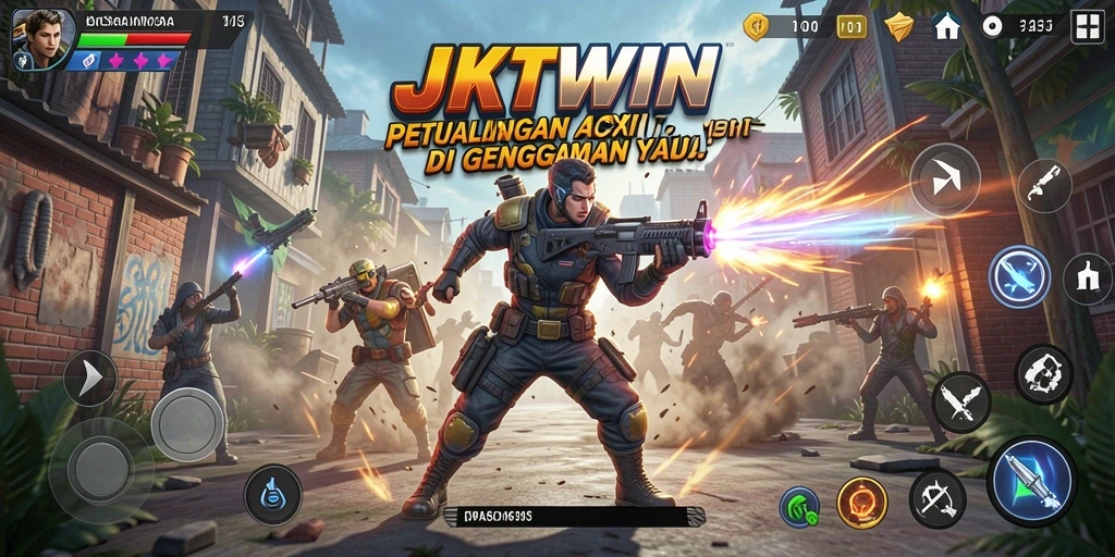 Tampilan gameplay seru dari JKTWIN yang penuh aksi.