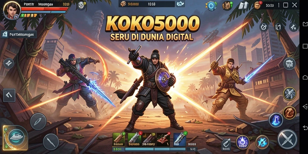 Tampilan gameplay KOKO5000 dengan aksi pertarungan yang seru.