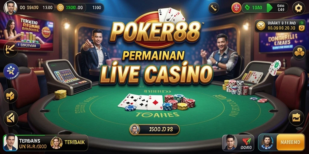 Tampilan gameplay POKER88 yang memukau di Live Casino.