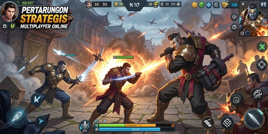 Tampilan gameplay seru dalam pertarungan tim di SD107.