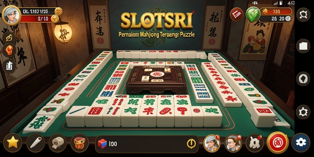 Screenshot SLOTSRI menampilkan gameplay Mahjong yang mendebarkan dan menantang.