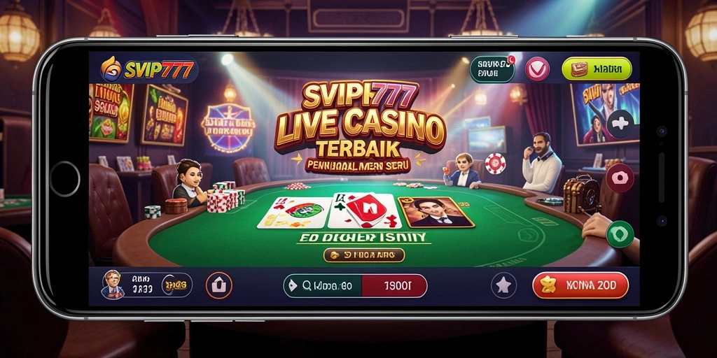 Tampilan gameplay Live Casino SVIP777 dengan dealer langsung.