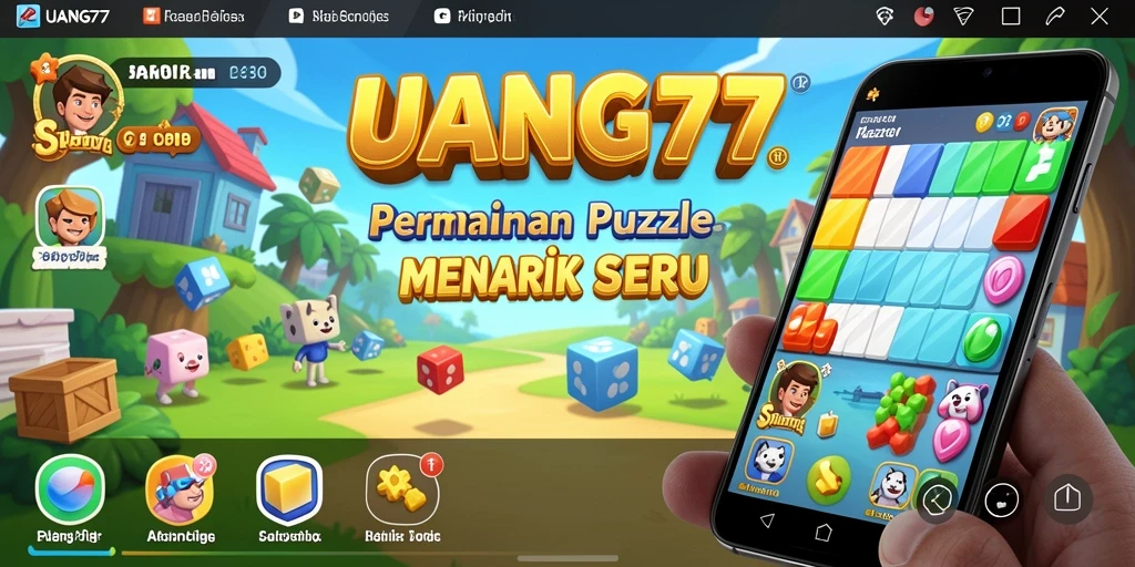 Tampilan gameplay UANG77 yang penuh warna dan menantang.